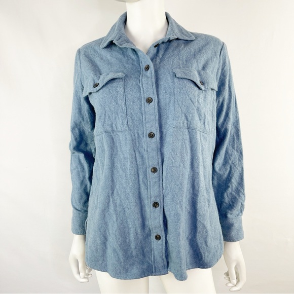 Madewell Tops - Madewell Women's Blue Long Sleeve Button Up Flannel Shirt Size XS